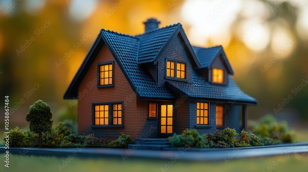 miniature house model with clean lines and modern design displayed against a soft gradient background, symbolizing dreams of home ownership and the real estate market miniature house model with clean lines and modern design displayed against a soft gradient background, symbolizing dreams of home ownership and the real estate market