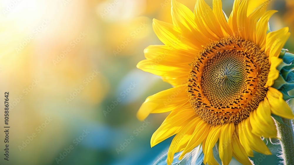 A vibrant macro image of a sunflower highlights the intricate details and the natural beauty of the sunflower bloom. Ideal for floral-themed designs with ample copy space. A vibrant macro image of a sunflower highlights the intricate details and the natural beauty of the sunflower bloom. Ideal for floral-themed designs with ample copy space.