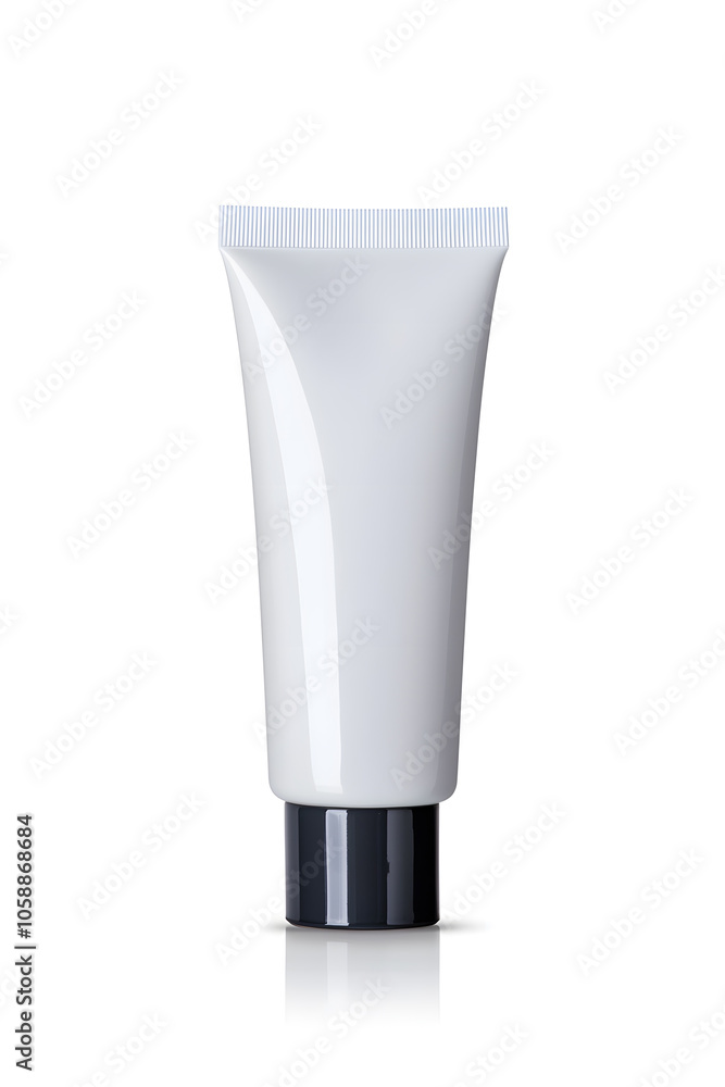 Realistic 3d blank cosmetics cream tube mockup template isolated on white background Realistic 3d blank cosmetics cream tube mockup template isolated on white background