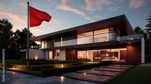 design flag on a house photo