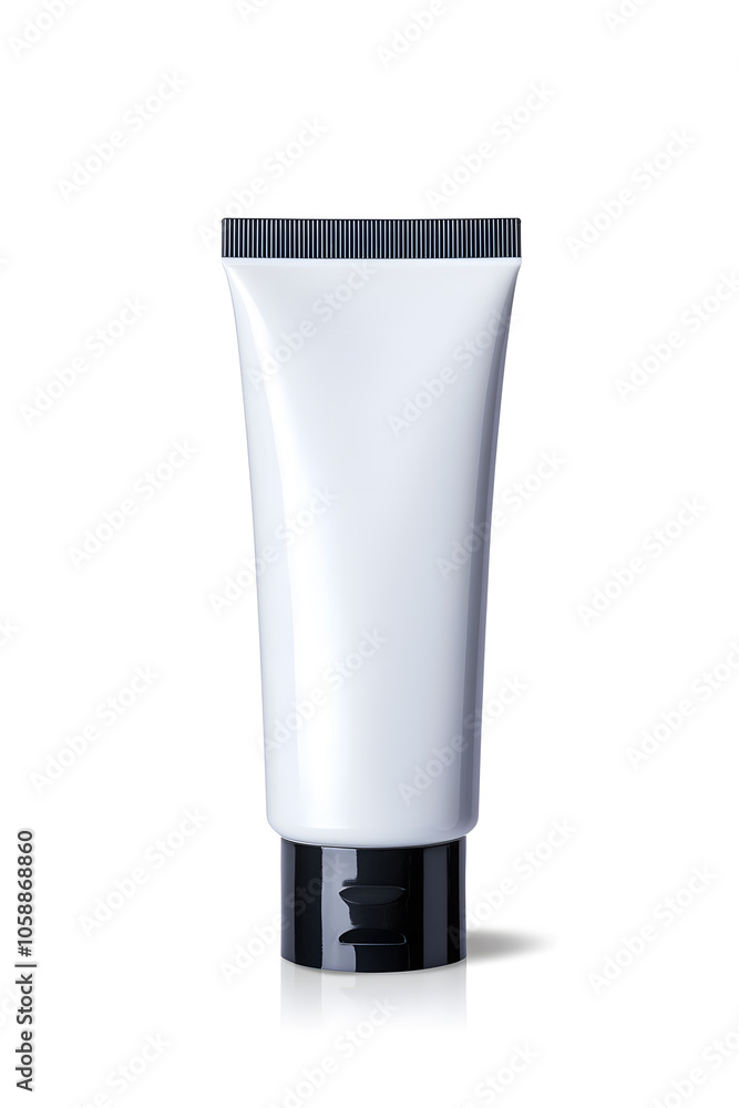 Realistic 3d blank cosmetics cream tube mockup template isolated on white background Realistic 3d blank cosmetics cream tube mockup template isolated on white background