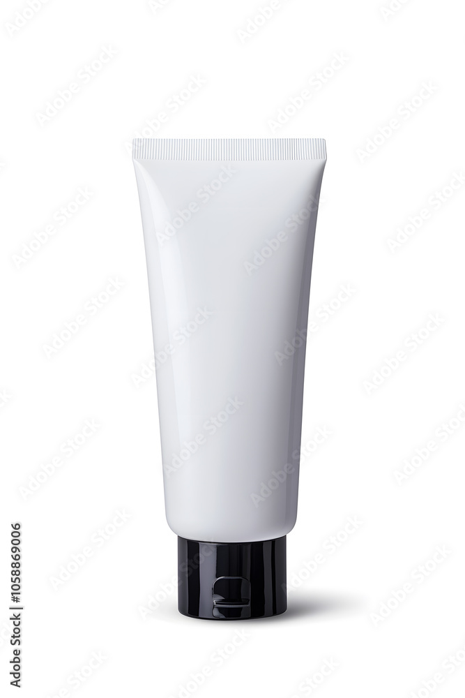 Realistic 3d blank cosmetics cream tube mockup template isolated on white background Realistic 3d blank cosmetics cream tube mockup template isolated on white background