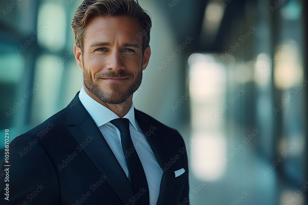 Successful Businessman in White Shirt and Suit Successful Businessman in White Shirt and Suit