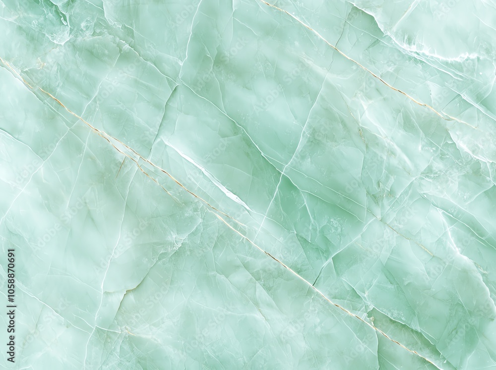 Fototapeta premium A high-resolution photo of a mint green marble texture, showcasing intricate veins and smooth surface for backgrounds or design projects.