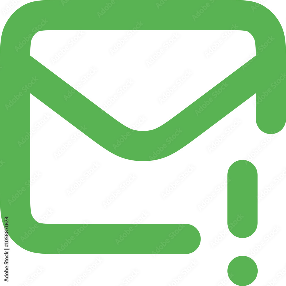 Mail Exclamation icon logo design Mail Exclamation icon logo design