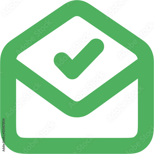 Mail Open Check icon logo design