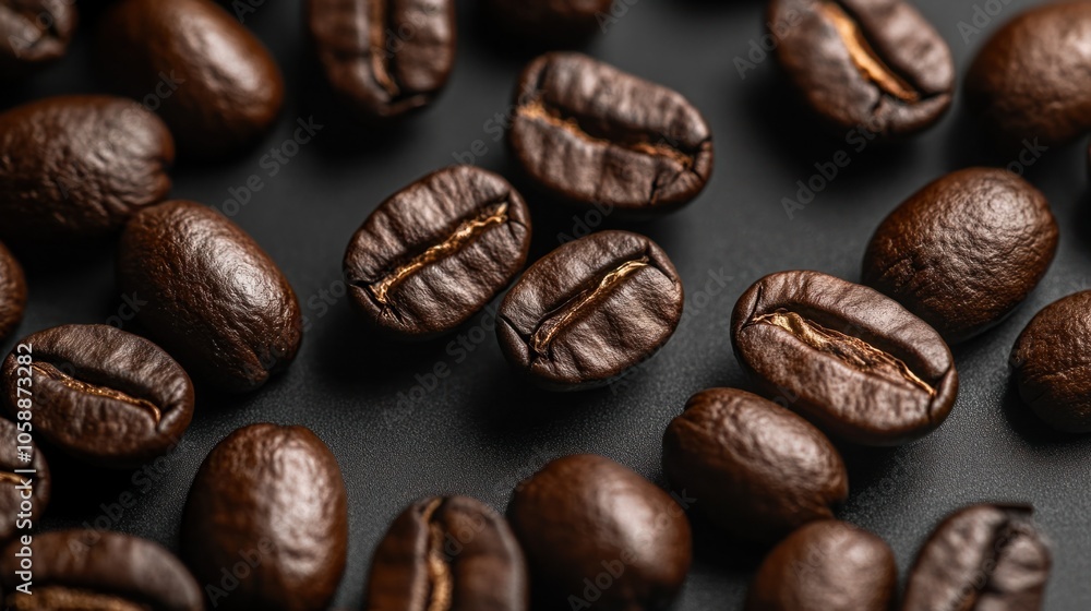 Close-up of coffee beans with dark, textured surfaces, symbolizing a bold brew, isolated on transparent background Close-up of coffee beans with dark, textured surfaces, symbolizing a bold brew, isolated on transparent background