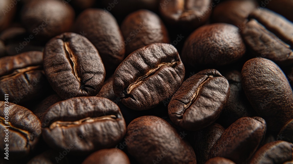 Close-up of coffee beans with deep brown shades and a textured surface, ideal for rustic visuals, isolated on transparent background Close-up of coffee beans with deep brown shades and a textured surface, ideal for rustic visuals, isolated on transparent background