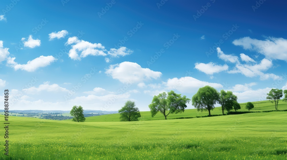 Obraz premium lush blue sky trees