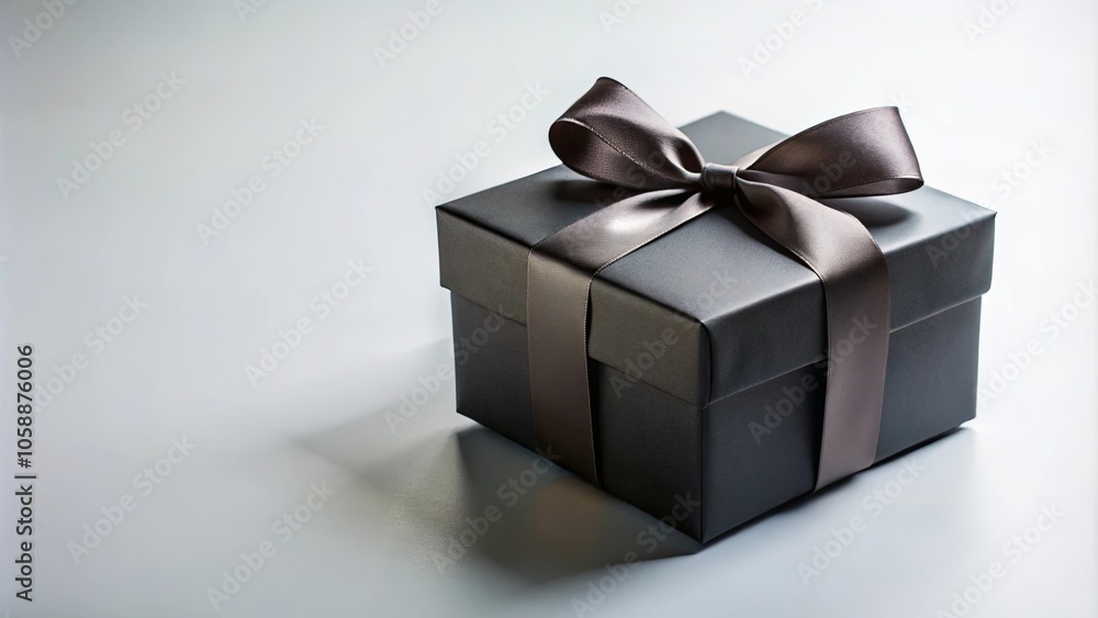 A simple black gift box tied with a classic satin ribbon, a timeless symbol of thoughtful presentation and anticipation. A simple black gift box tied with a classic satin ribbon, a timeless symbol of thoughtful presentation and anticipation.