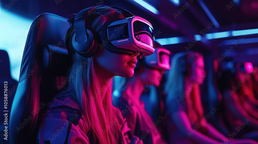 Robots in a futuristic arcade engage in a virtual shooting game, demonstrating advanced technology and gaming culture at night Robots in a futuristic arcade engage in a virtual shooting game, demonstrating advanced technology and gaming culture at night