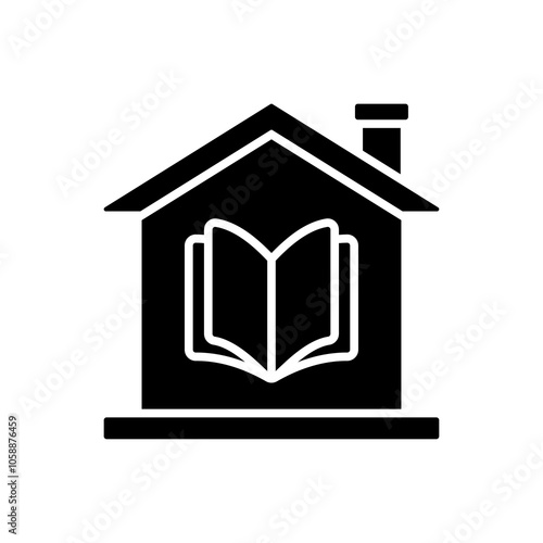 simple home schooling icon, simple style solid design inspiration for any interface and purpose
