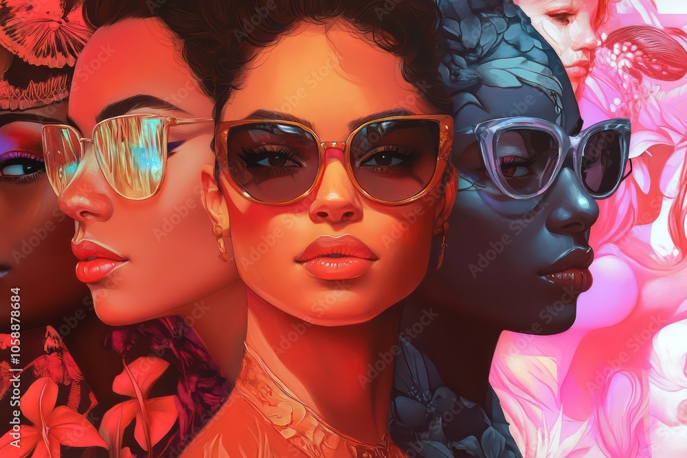 Artwork capturing the diverse roles and roles women play. Artwork capturing the diverse roles and roles women play.