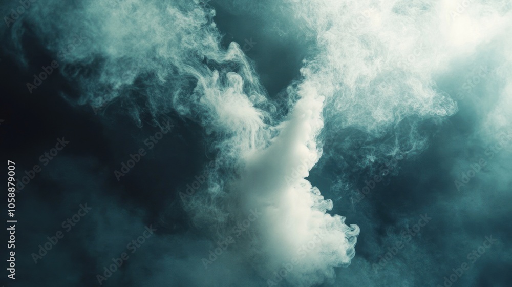 Abstract Smoke Photography with Teal Background Abstract Smoke Photography with Teal Background