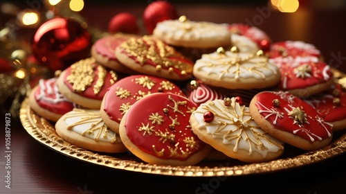 icing red gold christmas