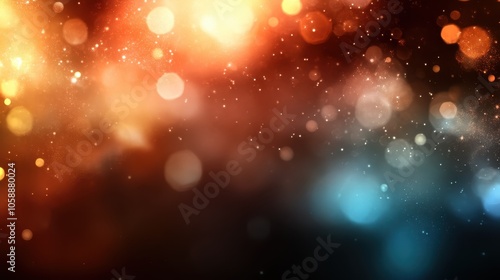 A captivating abstract image filled with vibrant colorful bokeh lights glowing magnificently against a dark background, creating an enchanting and vivid scene. photo