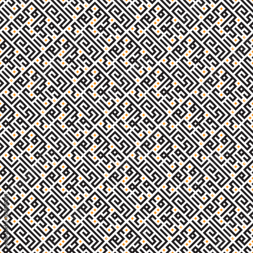 A kufic square arabic calligraphy of a verse from chapter Az-Zukhruf (The Ornaments of Gold) from the Quran translated as "And indeed we, to our Lord, will surely return"