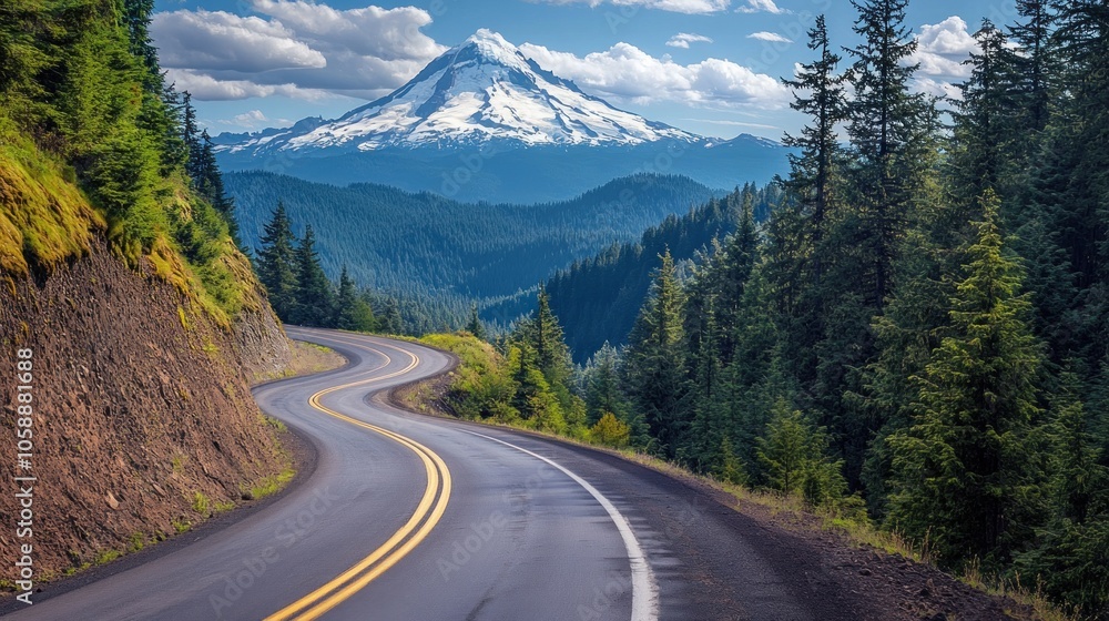 Fototapeta premium Winding Road through Mountain Landscape