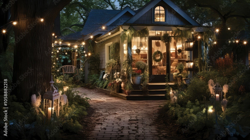 Fototapeta premium solar outdoor house lighting
