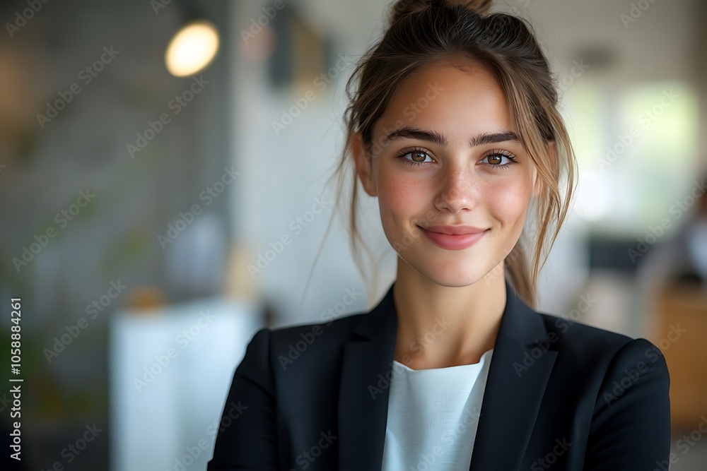 Young Businesswoman with Freckles in Black Blazer - Office Headshot Young Businesswoman with Freckles in Black Blazer - Office Headshot