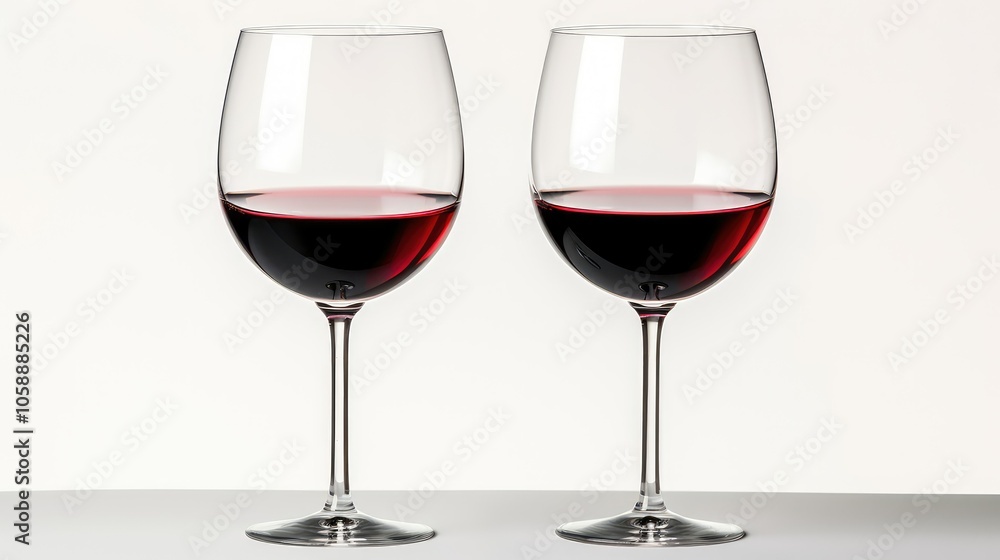symmetrical red wine glass white background symmetrical red wine glass white background