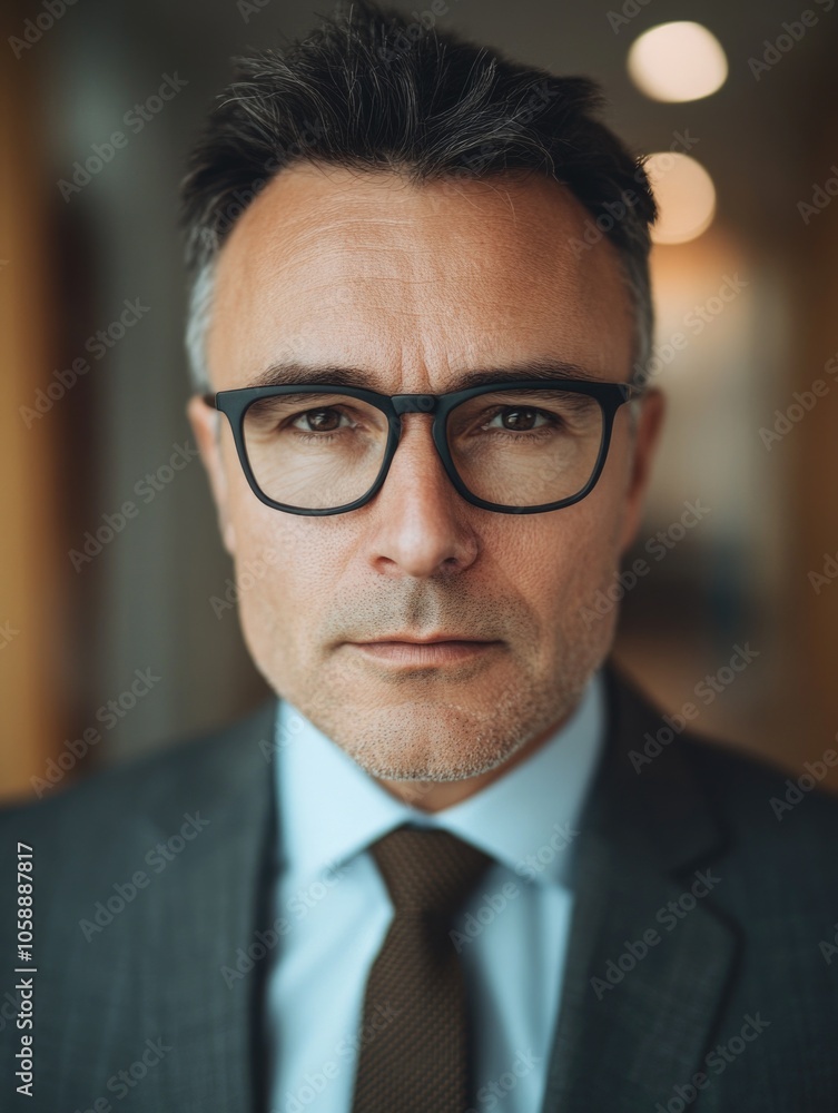 Man in a suit and glasses looking professional in an office environment. Man in a suit and glasses looking professional in an office environment.