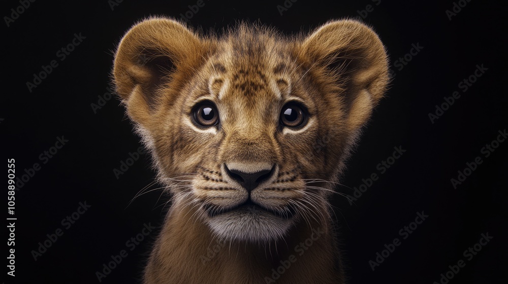 Lion Cub Face Close Up,