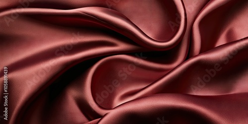 Silk texture in a rich garnet red tone, complemented by a gentle light silk backdrop. The garnet red refers to a deep, luxurious quality often associated with silk. photo