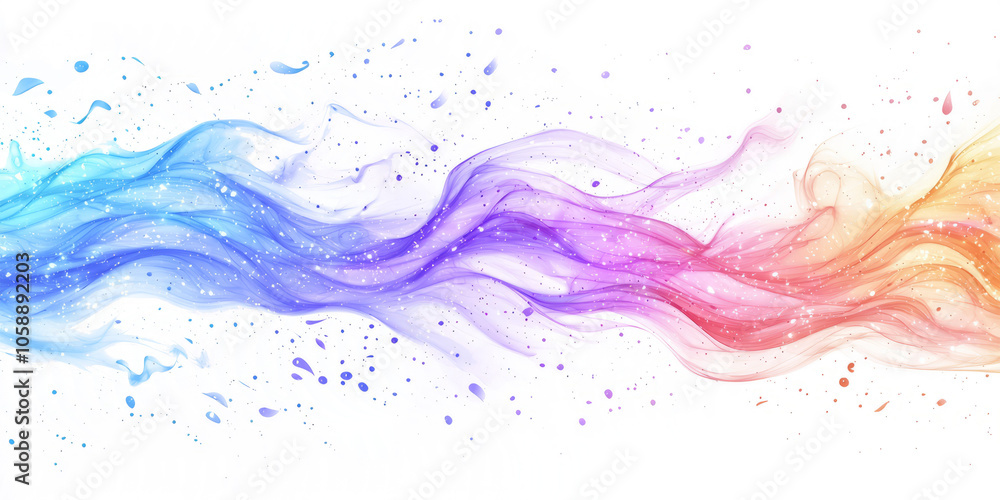 Fototapeta premium Powerful spellcasting burst with glowing trails of magic energy, white background