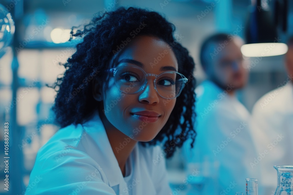 A scientist in a laboratory, conducting research and experimentation. A scientist in a laboratory, conducting research and experimentation.