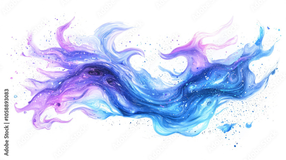 Swirling energy soft ethereal beams in shades of blue and purple isolated on white background. Swirling energy soft ethereal beams in shades of blue and purple isolated on white background.