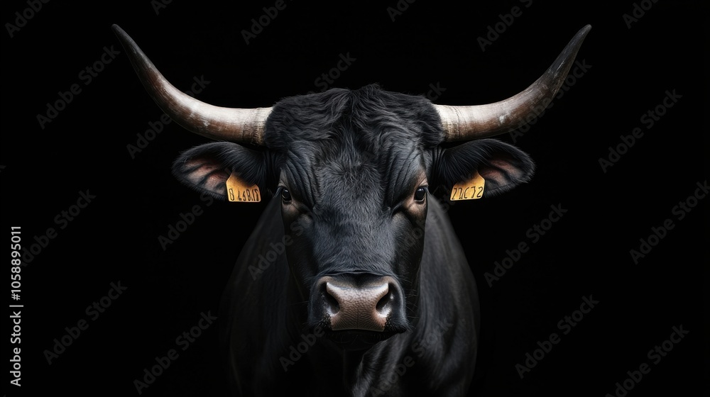 Majestic Bull with Flared Nostrils and Tense Muscles Majestic Bull with Flared Nostrils and Tense Muscles