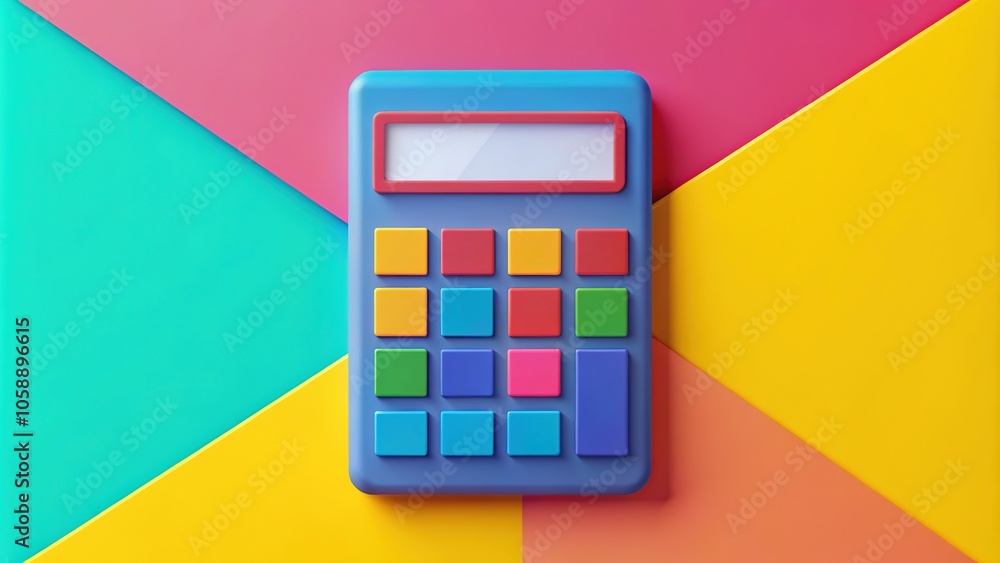 Calculator Flat Illustration - Rule of Thirds Composition Calculator Flat Illustration - Rule of Thirds Composition