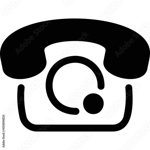 Simple vector icon on a theme landline phone