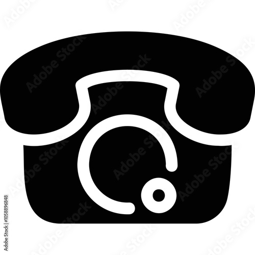 Simple vector icon on a theme landline phone