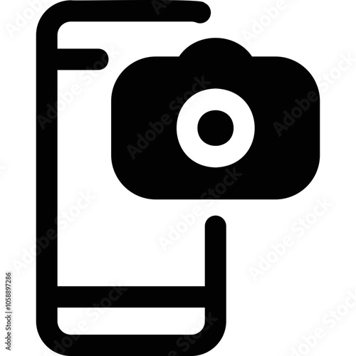 Simple vector icon on a theme camera, photo