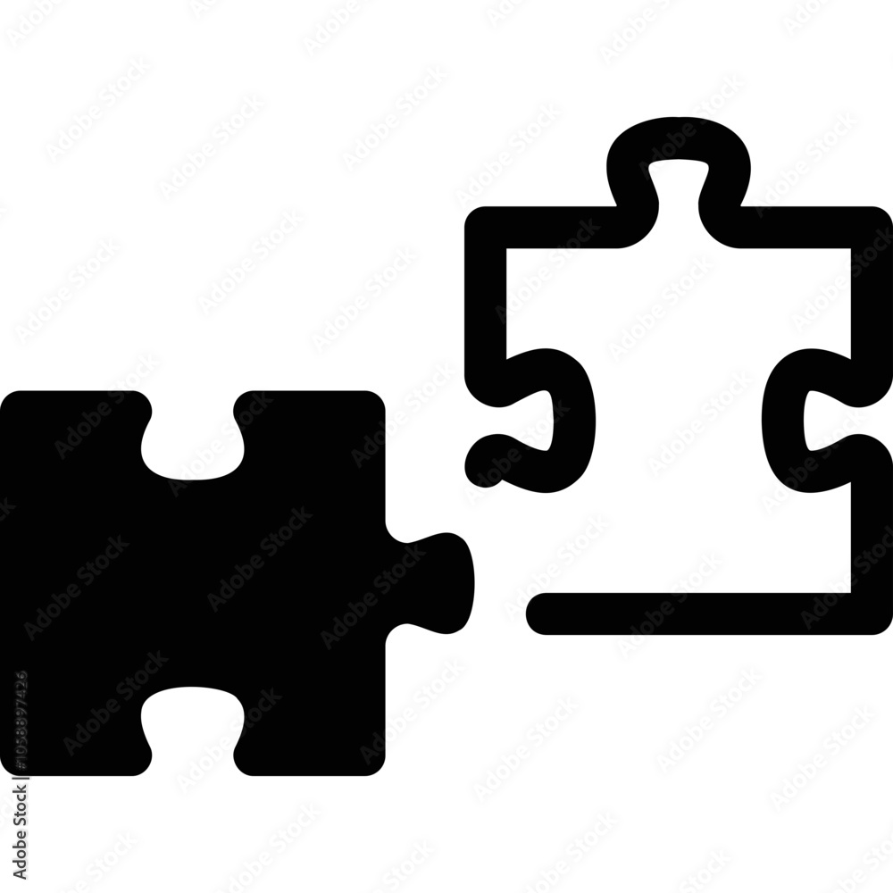 Simple vector icon on a theme jigsaw puzzle Simple vector icon on a theme jigsaw puzzle