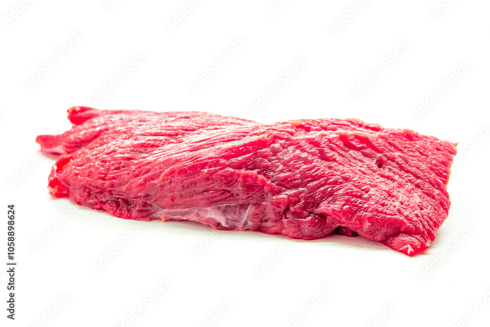 Obraz premium Raw beef meat isolated on white background. Food concept