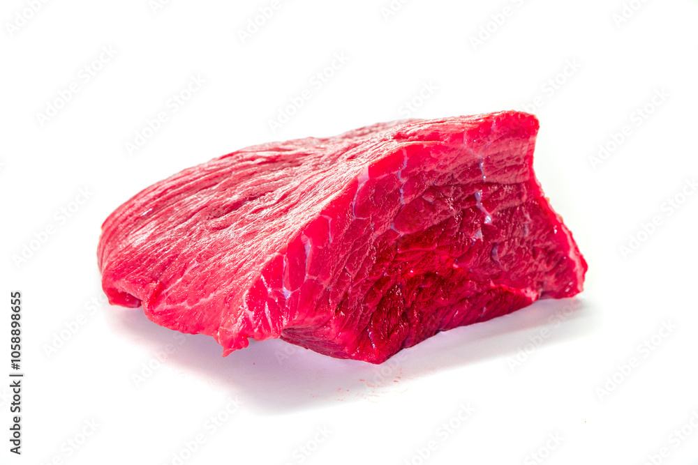 Fototapeta premium Raw beef meat isolated on white background. Food concept