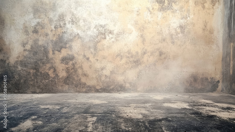 Ground surface of the earth is illustrated by a cement floor covered in dust and dirt, offering a raw and textured photo style with ample copy space for design. Ground surface of the earth is illustrated by a cement floor covered in dust and dirt, offering a raw and textured photo style with ample copy space for design.