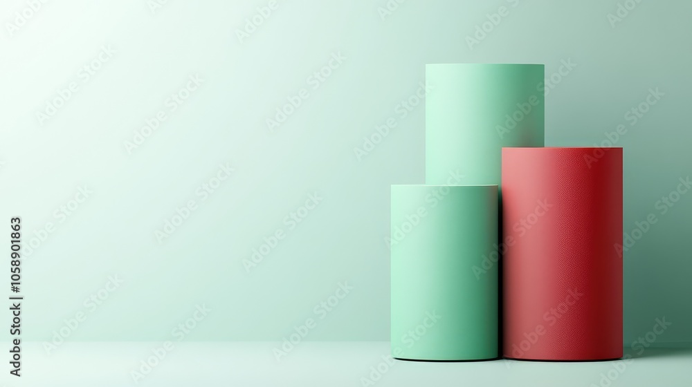 Minimalist Geometric Shapes on Soft Background Minimalist Geometric Shapes on Soft Background