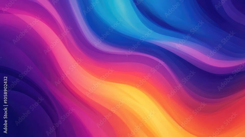 Colorful Waves of Abstract Art in Gradient Design Colorful Waves of Abstract Art in Gradient Design