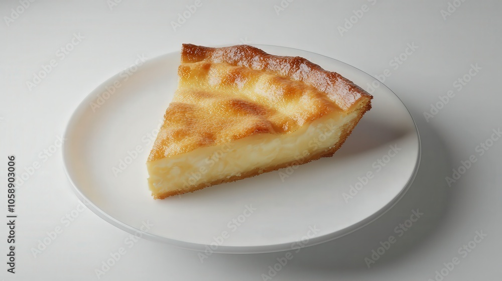 Delicious slice of classic cheesecake on a white plate Delicious slice of classic cheesecake on a white plate
