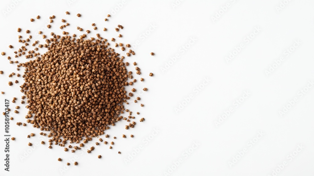 Brown Seeds on White Surface for Visual Contrast Brown Seeds on White Surface for Visual Contrast