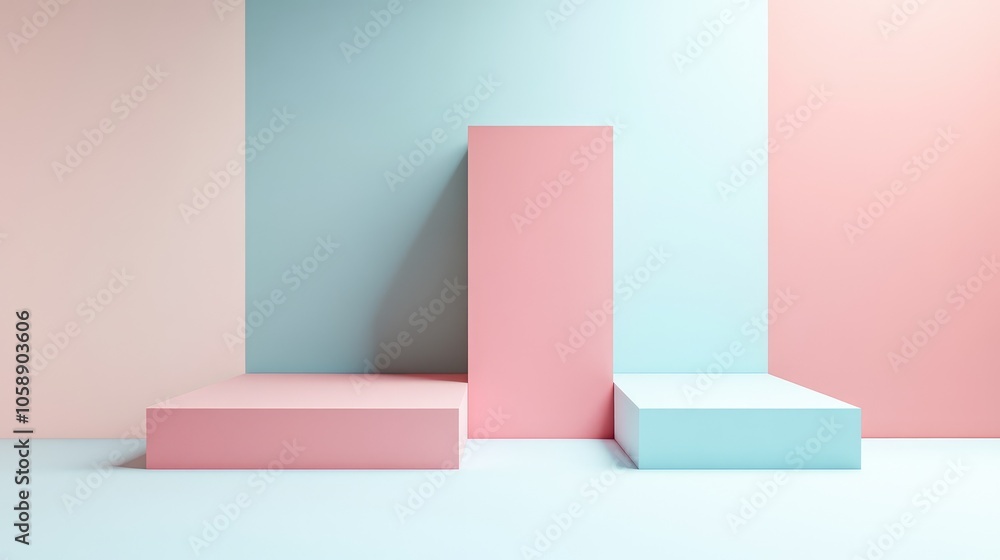 Soft Pastel Geometry in Minimalist Design Soft Pastel Geometry in Minimalist Design