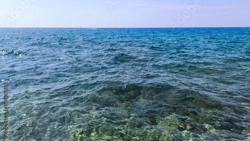 seascape by the Adriatic sea in Poreč on a cloudy day