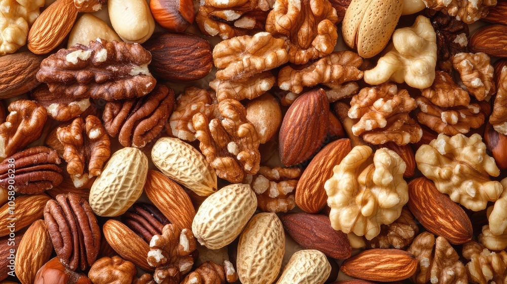Assorted Nuts and Seeds on Wooden Surface Assorted Nuts and Seeds on Wooden Surface