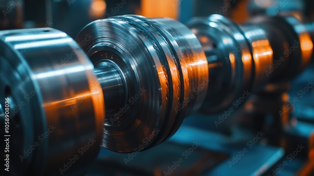 Obraz premium Close-up of industrial machinery with metal components