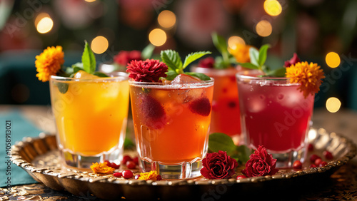 Elegant Diwali-themed Cocktails: Vibrant Drinks for Festival Celebrations, Perfect for Restaurant Promotions