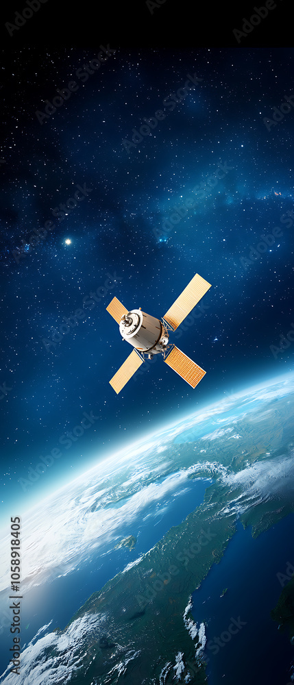 Obraz premium Exploring the future of satellite networks holographic orbit paths and their impact on global connectivity